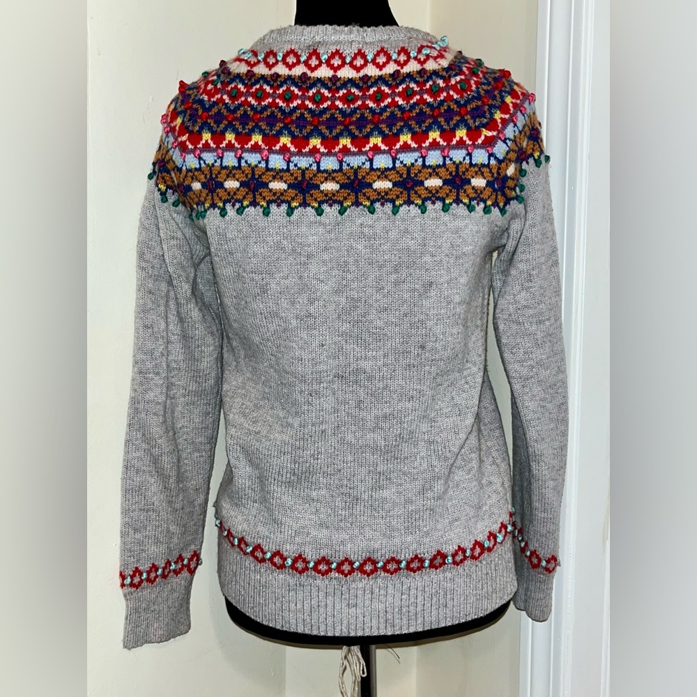 Vintage Boden Fair Isle Gray Patterned Sweater - image 4